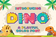 Dino - SVG Color Font, a Sans Serif Font by Blankids Studio (Thumbnail 1 of 6)