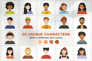 Diversity 100 Vector Avatar Pack V1, a Person Illustration by Telllu & Friends (Thumbnail 2 of 4)
