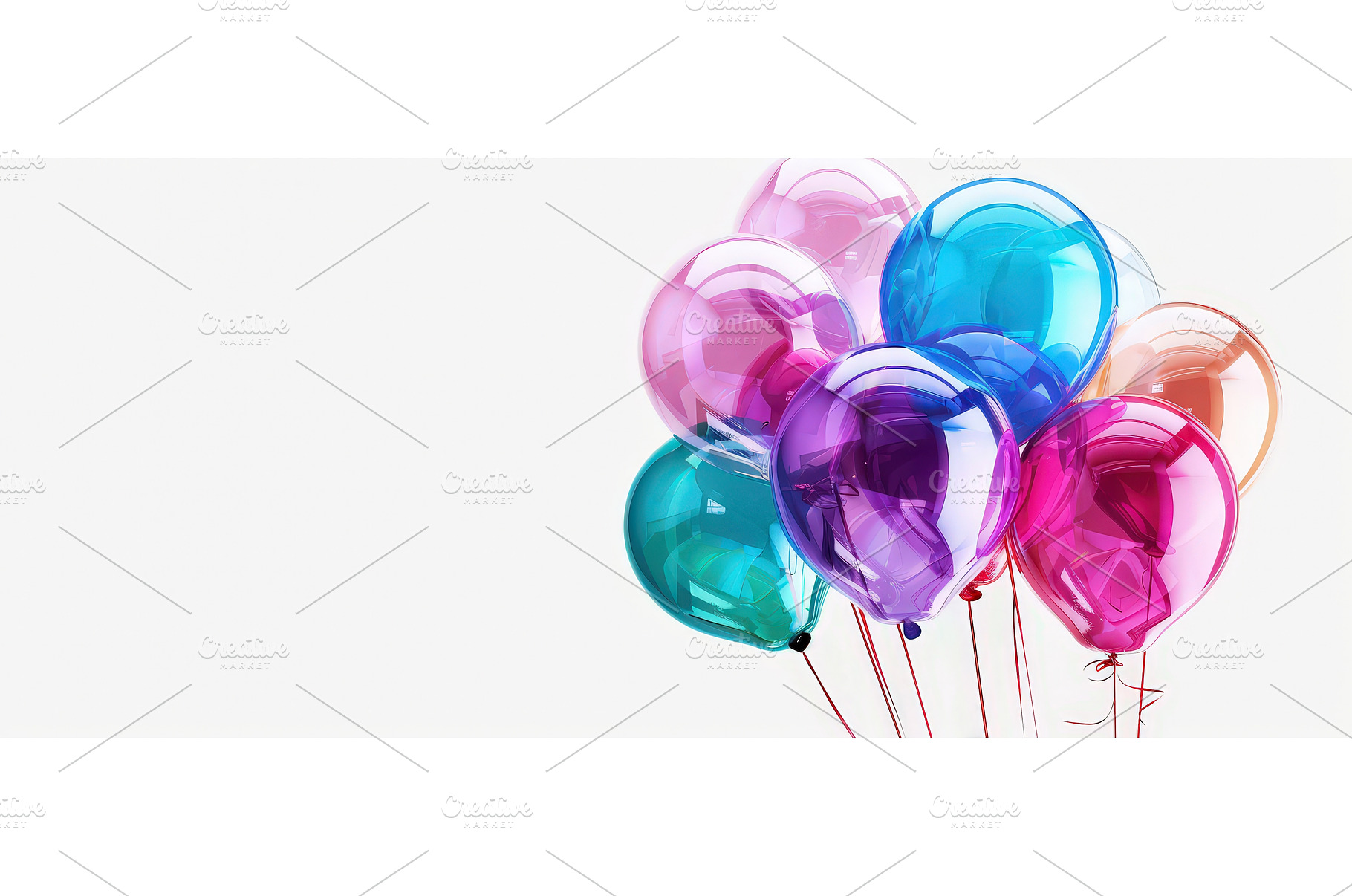 Colorful helium balloons on white, a Holiday Photo by piter.goskov