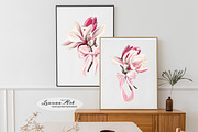 Magnolia Clipart Set, a Seasonal Illustration by Leonaa art (Thumbnail 7 of 10)