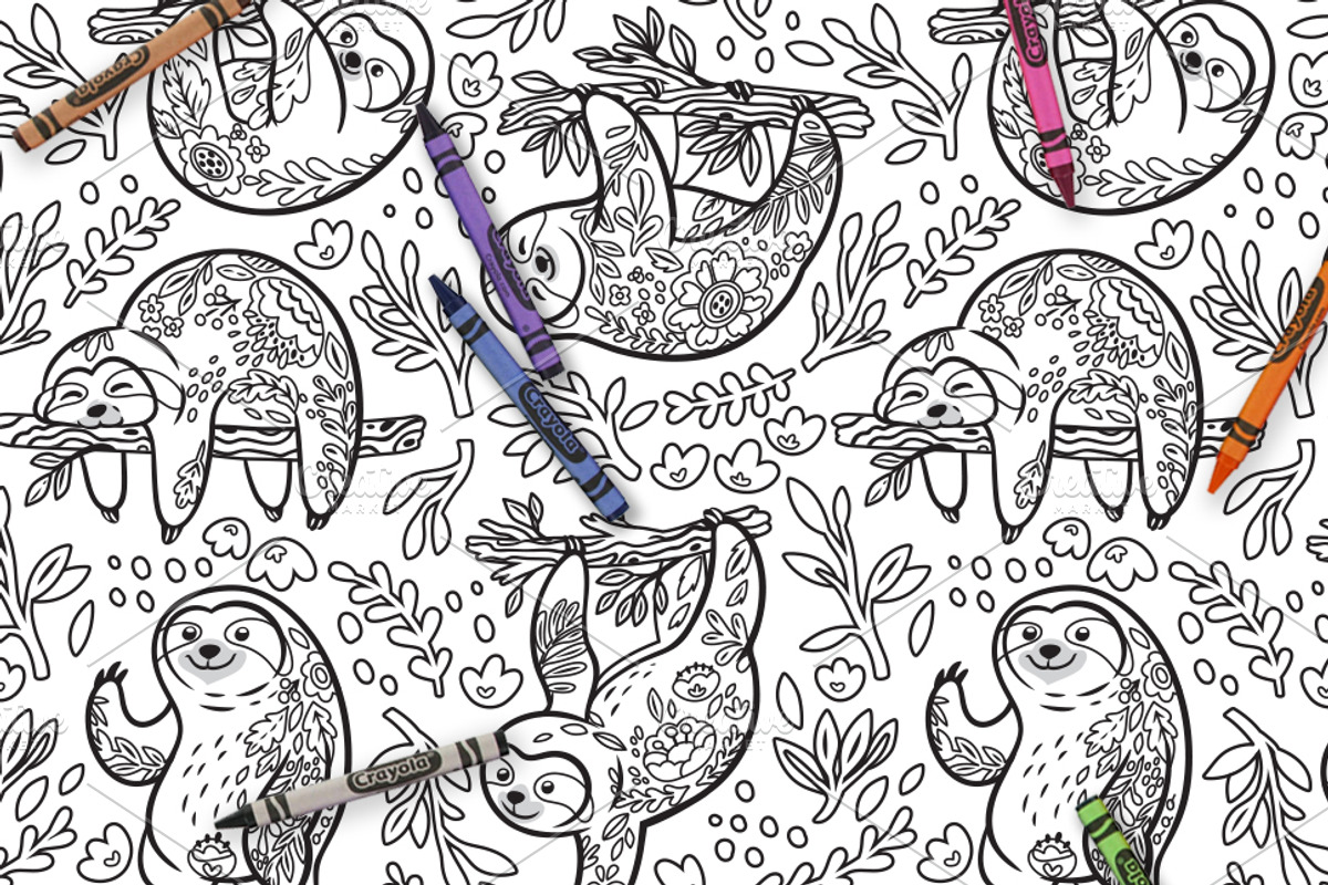 41 Seamless Coloring Patterns, a Pattern Graphic by PenguinHouse (Photo 7 of 12)