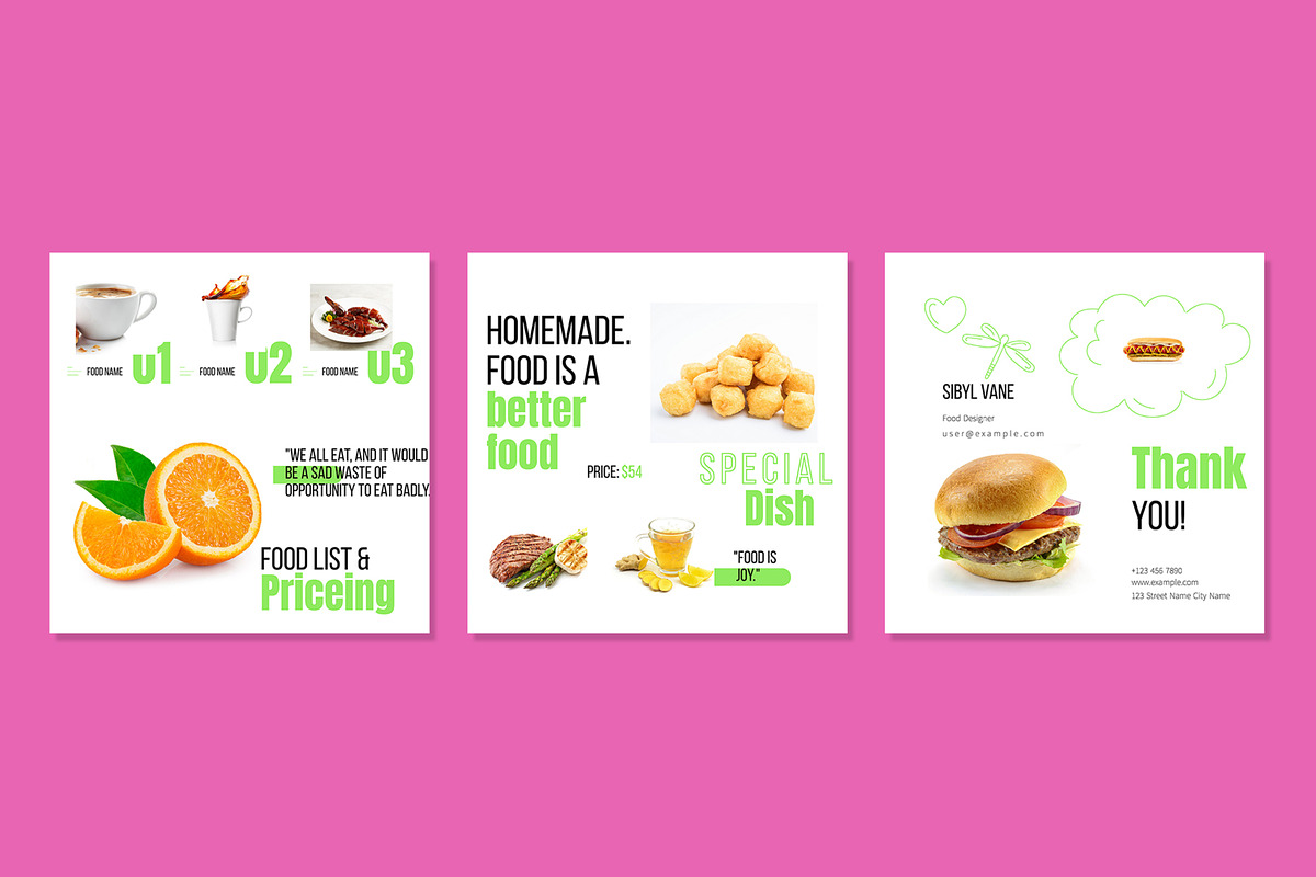 Food Social Media Post Layout, an UI Kit Template by CreativeShaper (Photo 3 of 3)
