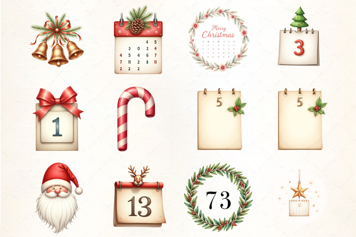Christmas Countdown Calendar Clipart, an Illustration by CrexoraLab (Photo 2 of 5)