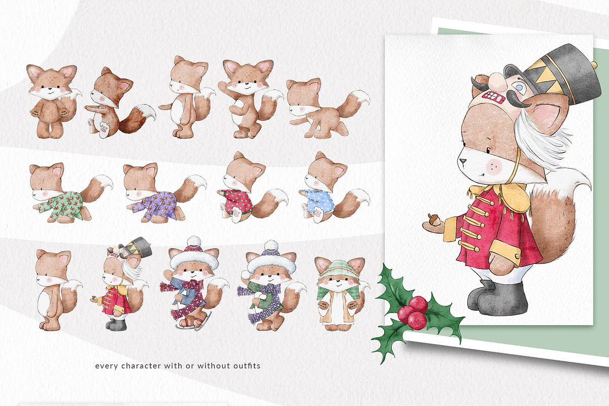 Cute Christmas Characters, a Seasonal Illustration by Pretty Little Lines (Photo 10 of 16)