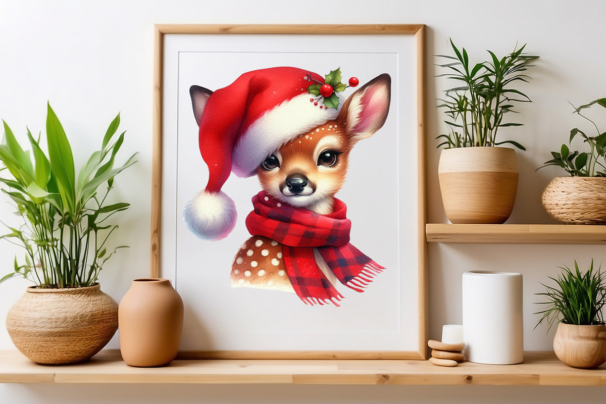 Christmas Deer Sublimation Clipart, a Seasonal Illustration by Craft Nest (Photo 2 of 4)