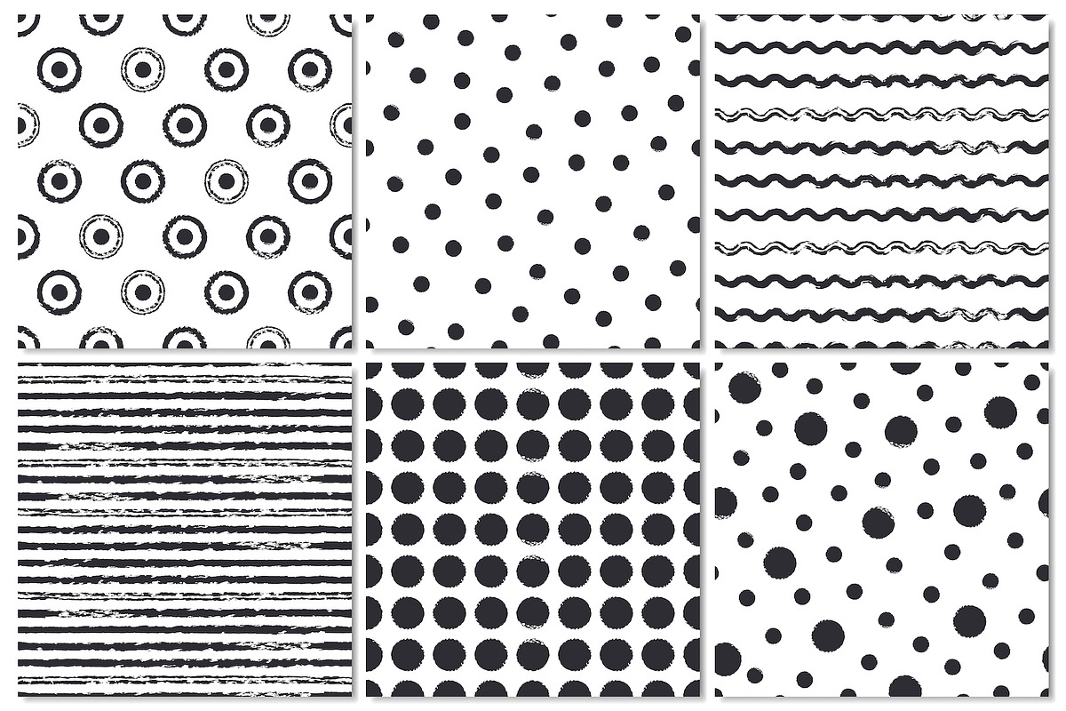 Ink Hand Drawn Seamless Patterns Set, a Pattern Graphic by Krolja (Photo 2 of 4)
