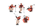 Golf Man Character Vol 1, a Sport Illustration by SLAB! Design (Thumbnail 3 of 3)