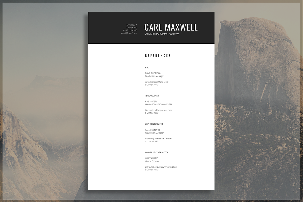Modern Resume Template, a Resume Template by introDuice - CV / Resumes (Photo 5 of 6)