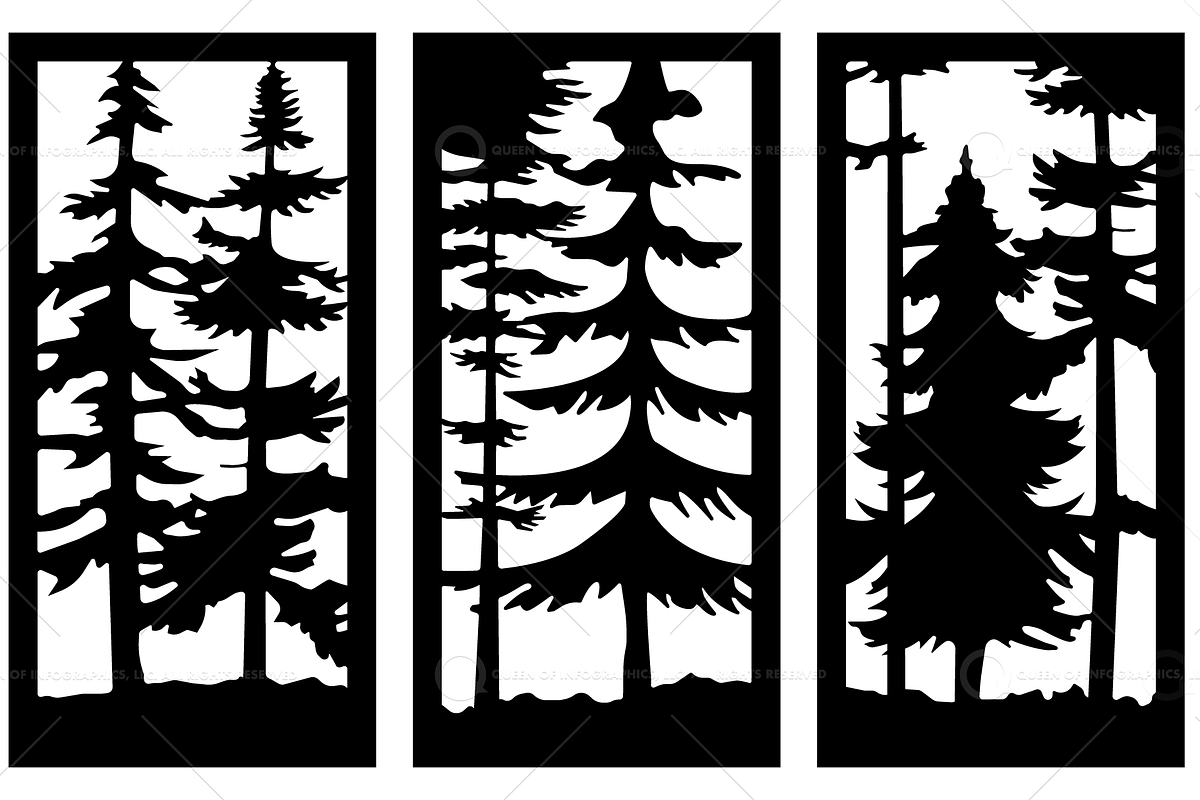 Conifer pine tree forest silhouette, an Object Graphic by Queen of Infographics (Photo 2 of 3)