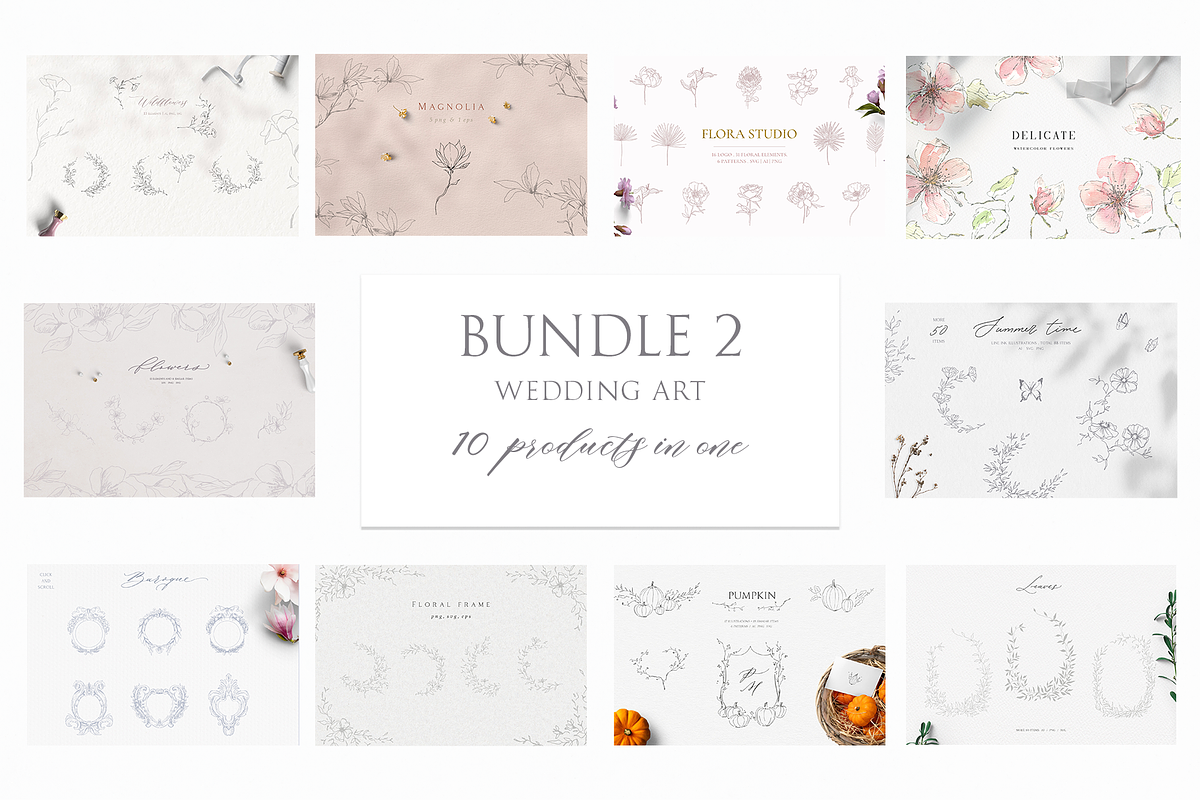 Line wedding art - BUNDLE II, a Decorative Illustration by Summer Nightingale Art (Photo 1 of 15)