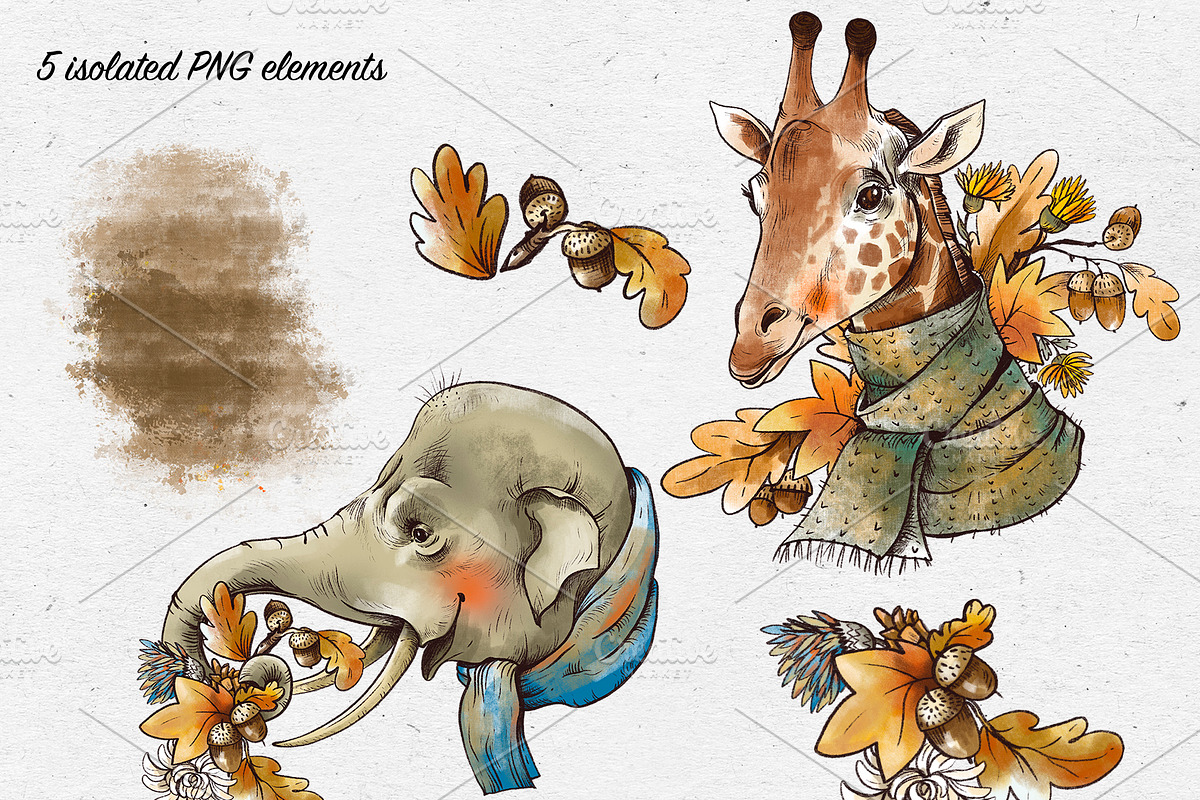 Fall animals clipart, an Animal Illustration by Belusuab (Photo 7 of 10)
