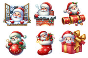 Christmas Peeking Santa Clipart, an Illustration by DreamArtGraphic (Thumbnail 2 of 6)