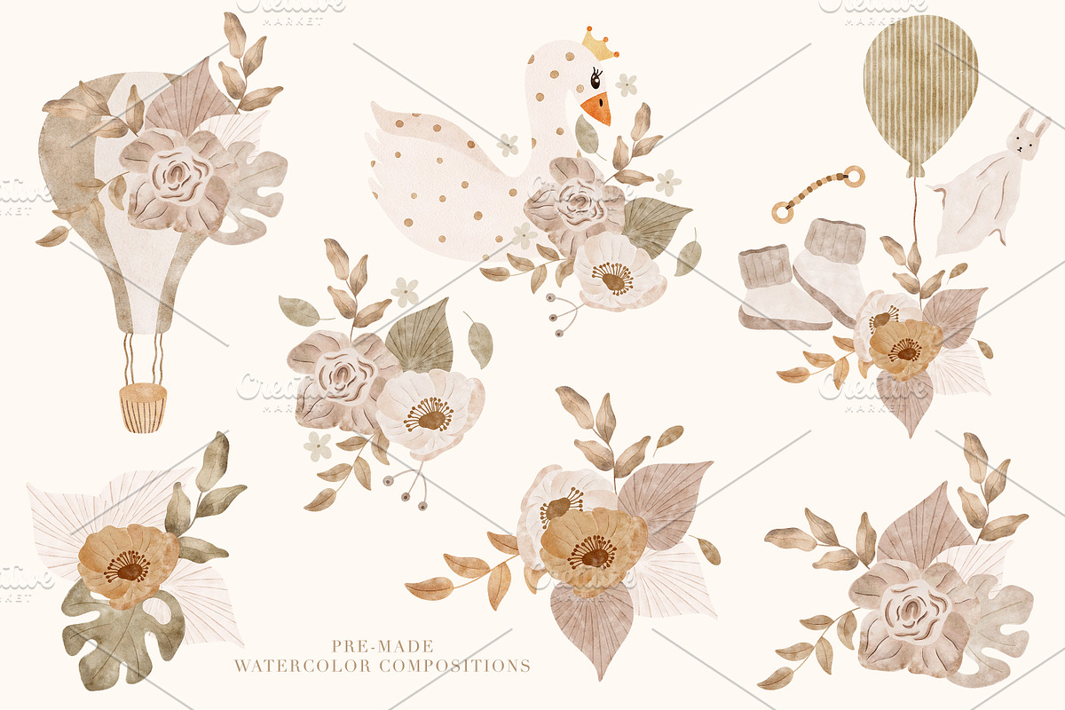 Watercolor Boho Baby Nursery Set, an Animal Illustration by Pati Paints (Photo 7 of 15)