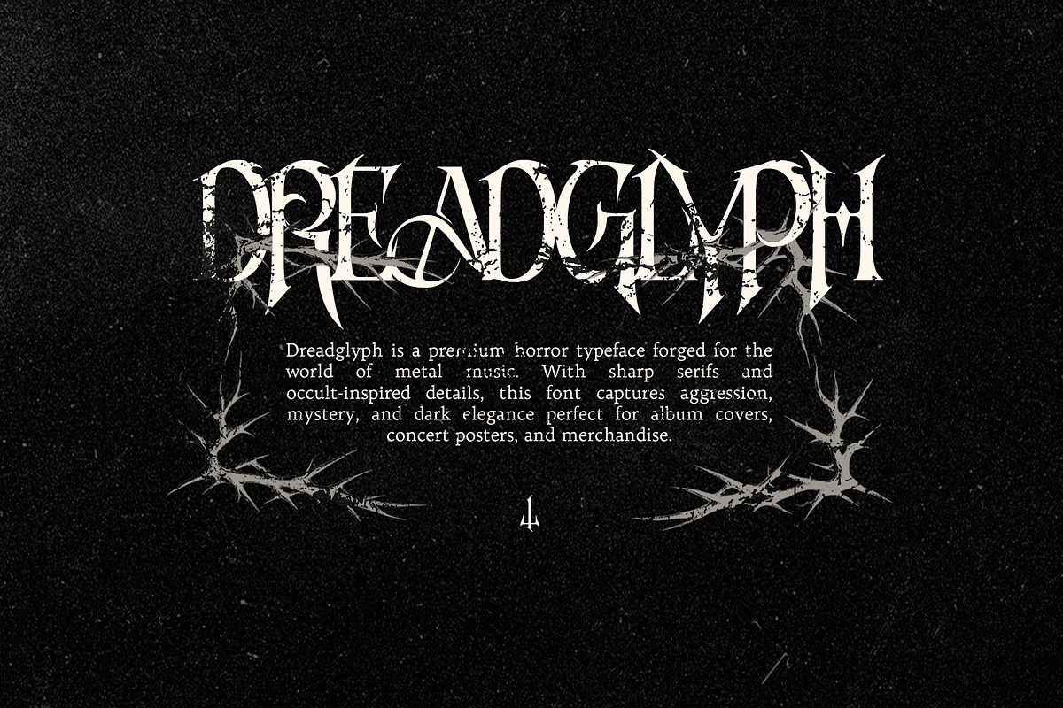 Dreadglyph – Metal Horror Typeface, a Serif Font by Inviline.co (Photo 2 of 17)