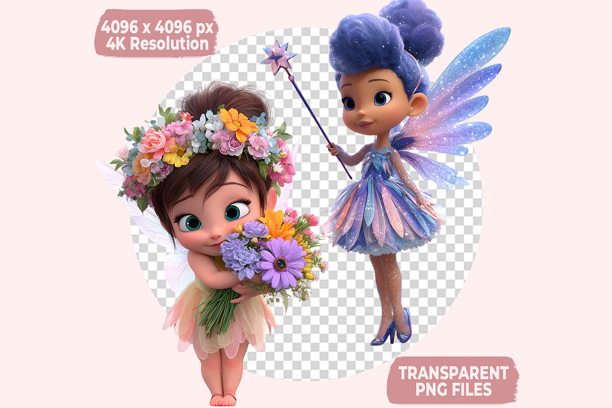 Fairy Clipart PNG Bundle, a Graphic by M9 Design (Photo 8 of 9)