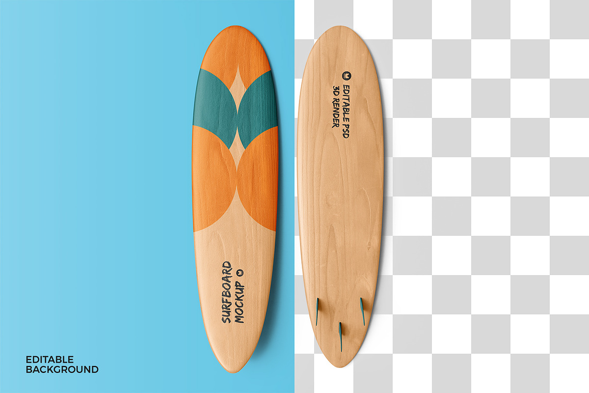 Wooden Surfboard Mockup, a Product Mockup by RamStudio2 (Photo 8 of 16)