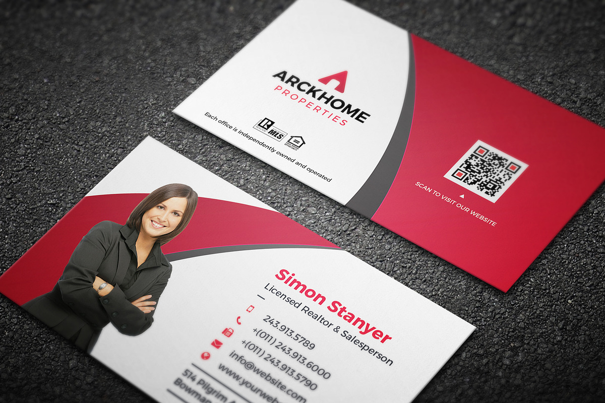 Real Estate Business Card, a Business Card Template by GraphicsEgg, image size:1200x800