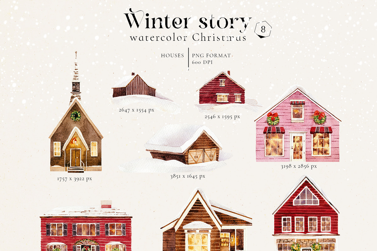 Winter story-watercolor Christmas, a Seasonal Illustration by Pamyatka Shop (Photo 23 of 27)