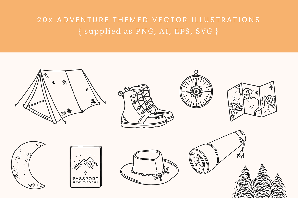 Adventure Vector Illustrations, an Illustration by Emma Webb Studio (Photo 2 of 7)