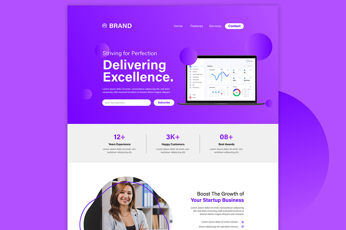 Digital Marketing Landing Page, an UI Kit Template by CreativeShaper (Photo 2 of 6)