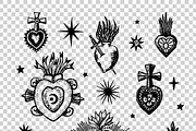 Vintage Sacred Hearts Bundle, an Object Graphic by Annie Konst (Thumbnail 3 of 15)
