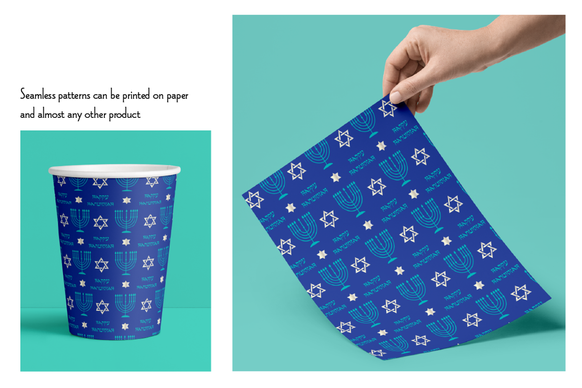 Silver Blue Hanukkah Patterns preview 2