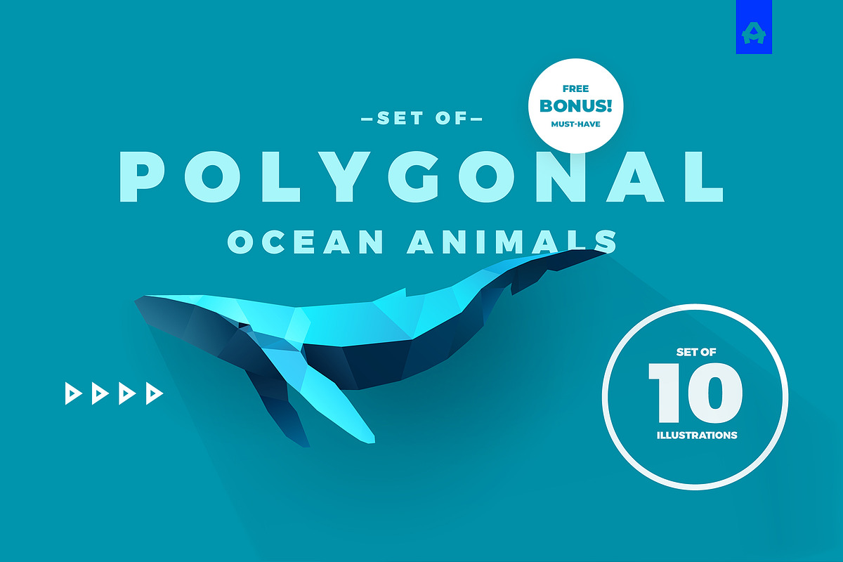 Ocean Polygonal Animals, an Animal Illustration by blauananas (Photo 1 of 5)