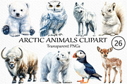 Arctic Animals Clipart, an Illustration by Craft Nest (Thumbnail 1 of 6)