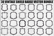 Vintage Shield Badge Vector Bundle, an Illustration by Gfx_Store (Thumbnail 1 of 31)