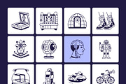 Future City Drawing Art, an Outline Icon by Vectors Market (Thumbnail 9 of 9)