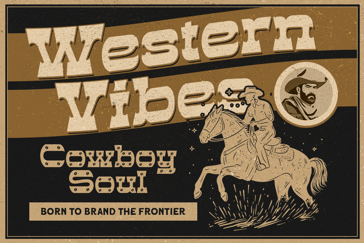 Pine Grit Western Display Font, a Slab Serif Font by Letterhend Studio (Photo 2 of 9)