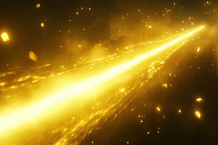 Bright yellow light beam with partic, a Photo by Iftikhar Alam