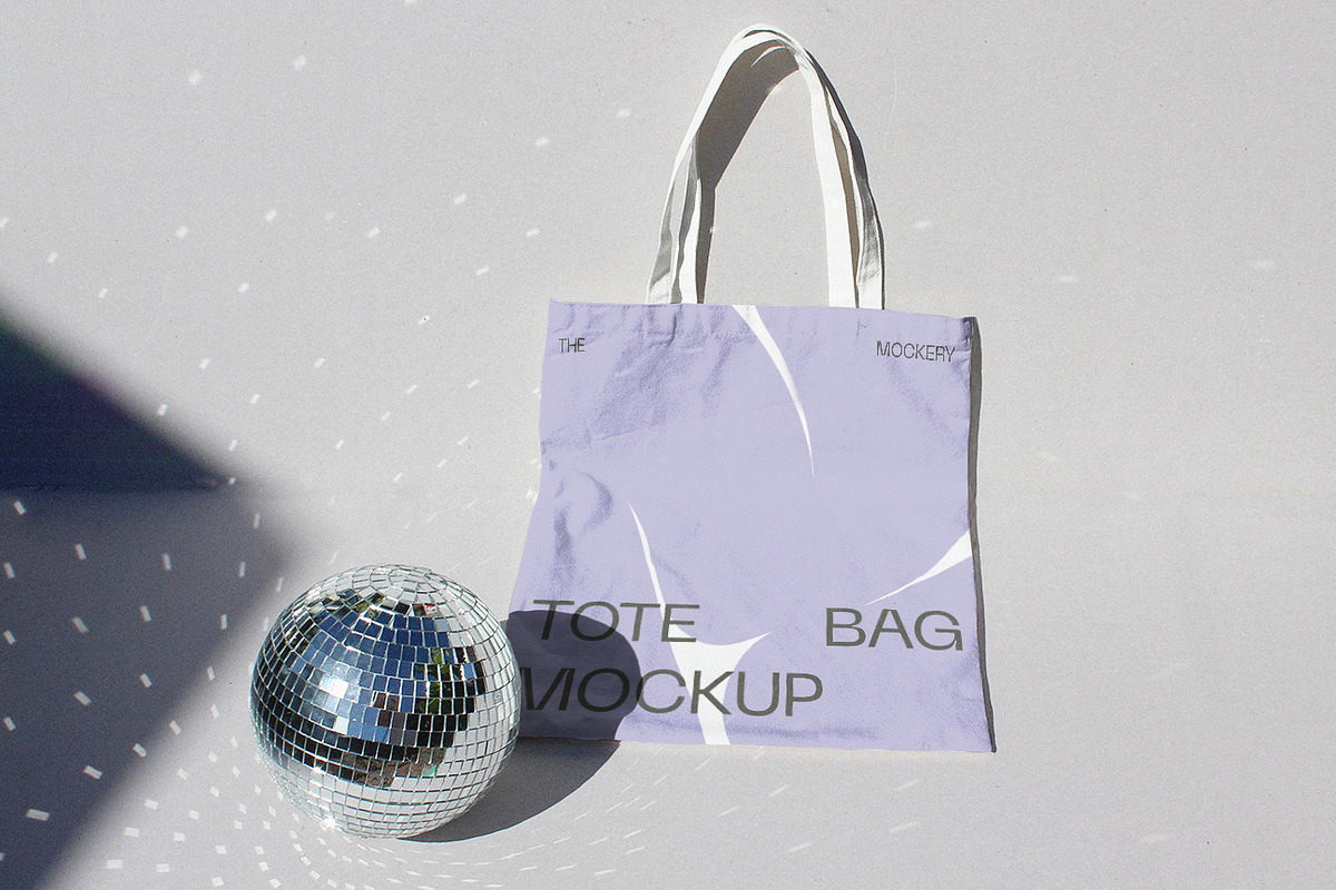Cotton Tote Bag Mockup Disco, a Mockup by TheMockeryShop