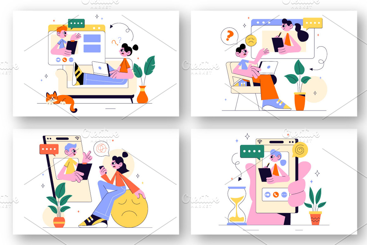 10 Online Therapist Consultation, a Healthcare Illustration by denayunebgt (Photo 2 of 4)