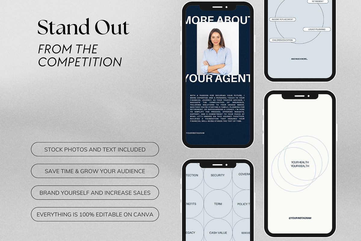 Insurance Agent Instagram Templates, a Social Media Template by Terraa Studio Design (Photo 7 of 9)