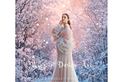 Snowfall Floral Portrait Backdrop, a Background Photo by Winwin Design Art (Thumbnail 2 of 7)