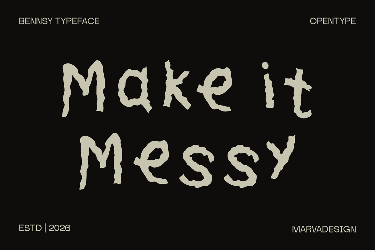 Bennsy - Messy Handwritten Font, a Handwritten Font by Marvadesign (Photo 2 of 10)