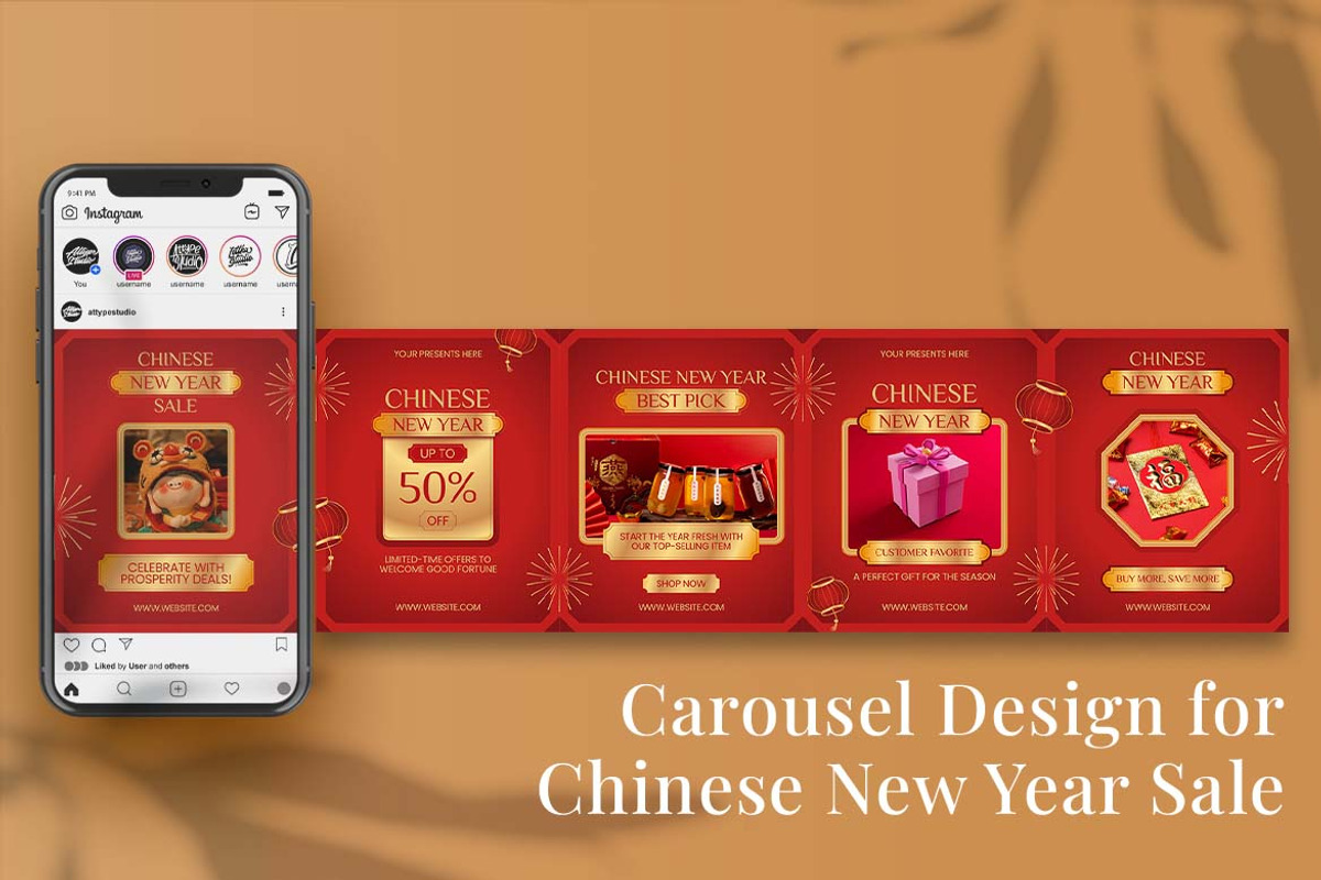 Chinese New Year Sale Instagram Caro, a Social Media Template by Attype (Photo 1 of 5)