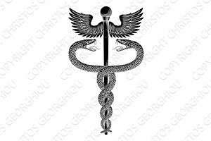 Caduceus Medical Asclepius Rod, a Healthcare Illustration by Christos Georghiou