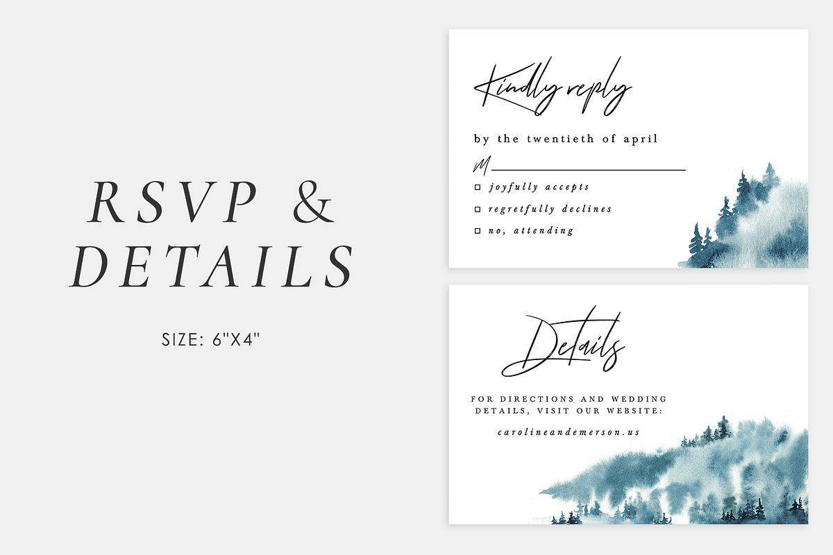 Chill forest - wedding set, an Invitation Template by Helen Halik art (Photo 3 of 10)