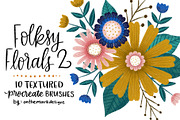 Folksy Textured Procreate Brushes 2, a Brush Add-On by On the Mark Designs (Thumbnail 1 of 8)