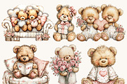 Watercolor Teddy Bear Hugs Clipart, an Object Illustration by Design Scotch (Thumbnail 2 of 9)
