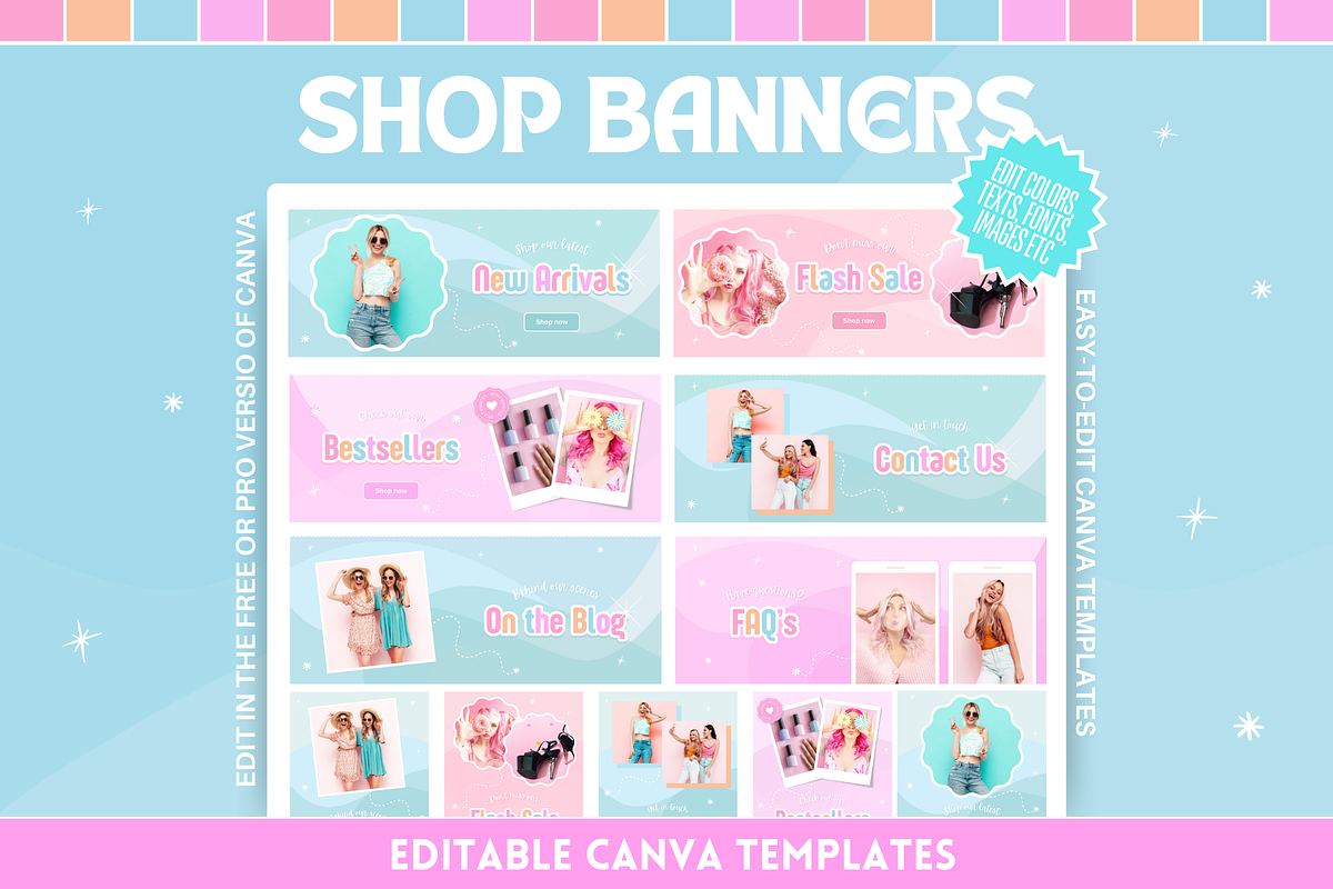 Shop Banner Templates - Pastel, a Shopify Template by SunshineStudioBoutique (Photo 1 of 9)