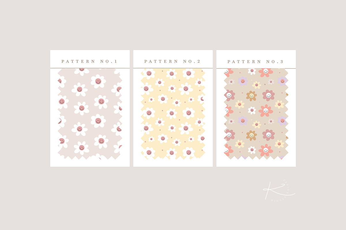 PATTERN SMILE FLOWER / vector & png, a Pattern Graphic by KruthDesign (Photo 2 of 8)