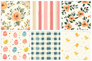 Watercolor Easter Digital Papers, a Pattern Graphic by Libby Wishes (Thumbnail 3 of 3)