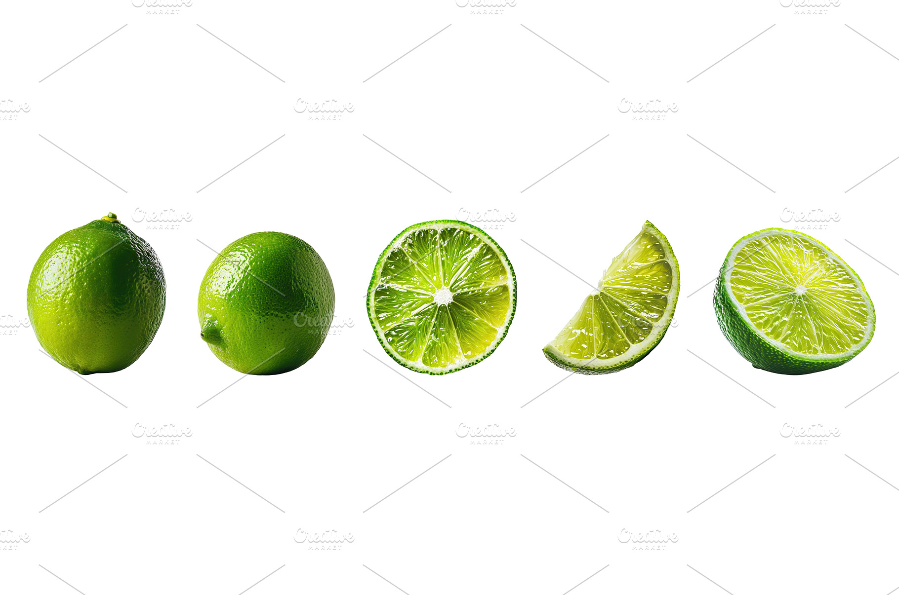 Whole and sliced limes, a Food & Drink Photo by piter.goskov