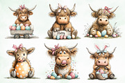 Whimsical Easter Highland Cow Clipar, an Illustration by Creative Art (Thumbnail 8 of 8)