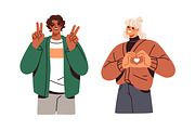 Happy people posing for portrait set, a Person Illustration by Good Studio (Thumbnail 4 of 7)
