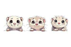 Mink cartoon vector portraits, an Animal Illustration by Stock-Smart-Start