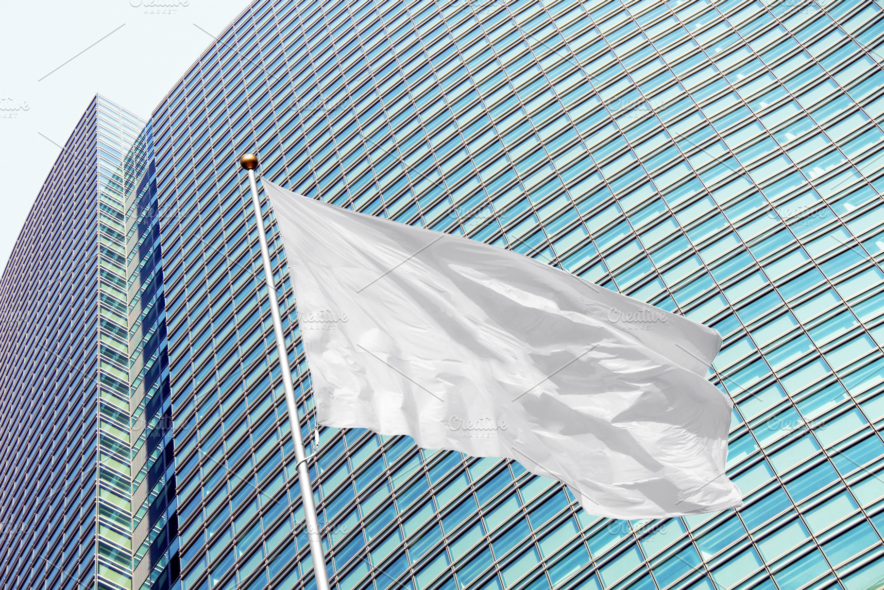 Blank white flag mockup, a Business Photo by BOOCYS